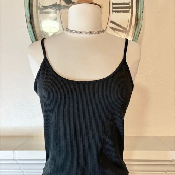 Black Ribbed Tank Top - Picture 2 of 3